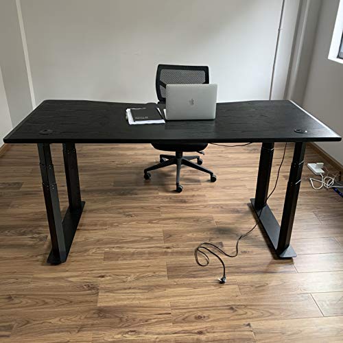 VWINDESK VJ401 Electric Height Adjustable Standing Corner Desk Frame - Four Motors, Memory Keypad (Black)