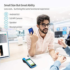 LOSRECAL Android POS Terminal Receipt Printer, Handheld PDA Receipt Printers with 5 inch Touch Screen Bluetooth WiFi 3G NFC Data Terminal Collector Barcode Portable Printers Built-in All-in-One