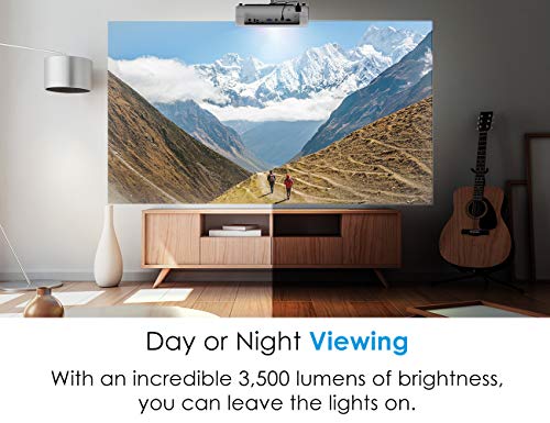 Optoma UHD52ALV True 4K UHD Smart Projector | Super Bright 3500 Lumens | HDR10 + HLG Support | Works with Alexa and Google Assistant | Voice Command | Support IFTTT, Black
