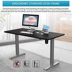 Wistopht Electric Standing Desk Frame，Single Motor Height Adjustable Sit Stand Standing Desk Base Workstation with Memory Preset LED Handset Controller