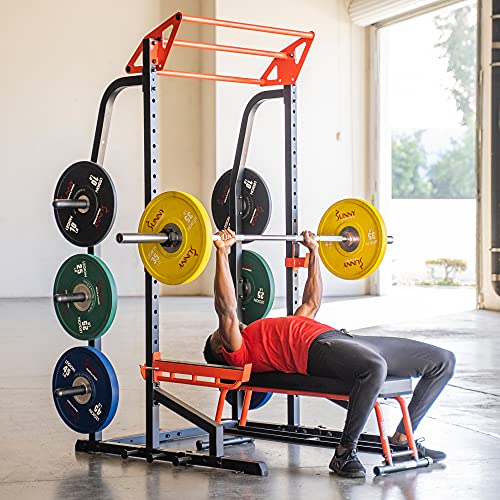 Sunny Health & Fitness Power Zone Half Rack Heavy Duty Performance Power Cage with 1000 LB Weight Capacity – SF-XF9933