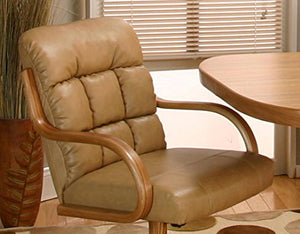 Furnish Theory Ashtyn Swivel Tilt Caster Dining Arm Chair - Buff Bonded Leatherette - 1 Chair