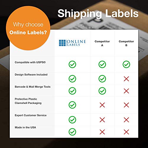 Online Labels 6.78 x 4.75 and 3.5 x 3.75 Shipping Labels - Compatible with USPS Click-N-Ship - Pack of 2,000 Sheets - Inkjet/Laser Printer