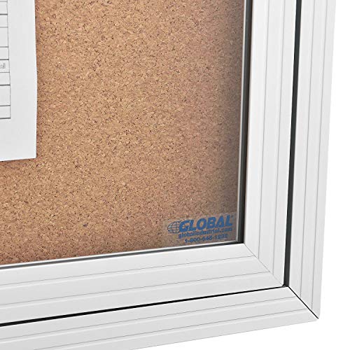 Enclosed Bulletin Board - Cork - Aluminum Frame - 24" x 36" - 1 Door