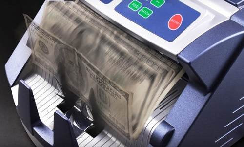AccuBANKER AB1100PLUS UV Commercial Digital Bill Counter Hopper Capacity 200 Bills & Speed of 1,300 Bills/min Money Counter Machine Includes Reliable Counterfeit Detector Ultraviolet