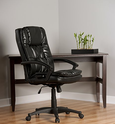 Comfort Products 60-6810 Leather Executive Chair with 5-Motor Massage, Black