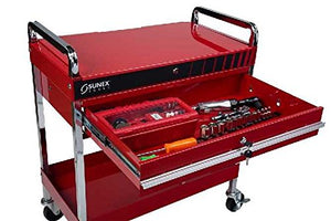 Sunex Tools Service Cart with Locking Top and Locking Drawer - Red