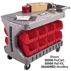 Akro-Mils ProCart Heavy Duty 2 Tier Rolling Utility Cart, 400 lb Capacity, Gray