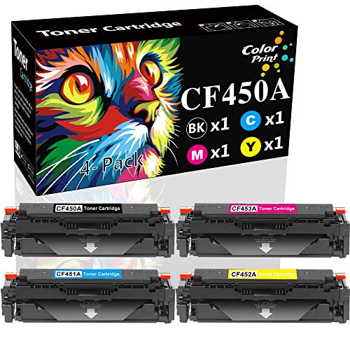 4-Pack Color Print Compatible 655A Toner Cartridge Replacement for CF450A CF451A CF452A CF453A Work with Color Laserjet M652n M652dn M653dn M653x M653dh MFP M681dh M682z M681f M681z Printer