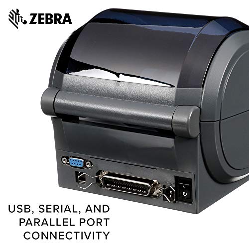 Zebra GX420d Direct Thermal Desktop Printer Print Width of 4 in USB Serial and Parallel Port Connectivity Includes Cutter GX42-202512-000