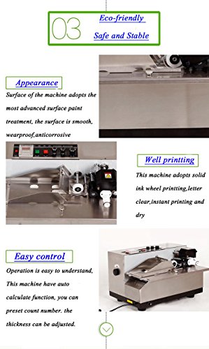 MY-380F Stainless Steel Auto Dry Ink Coding Machine Print Date Label 110V 60Hz