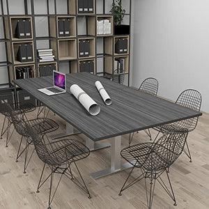 SKUTCHI DESIGNS INC. 8 Person Conference Table | Metal T Bases | Harmony Series | 4' X 8' | White