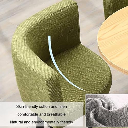 BYJSJY Round Dining Table Set with 4 Chairs and Coffee Table - Modern Leisure Dining Room Furniture 80cm (Color)