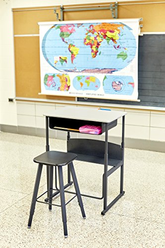 Safco Products 1205BL Alphabetter Stool for Alphabetter Stand-Up Desk (sold separately), Black Frame/Black Seat