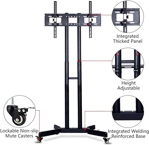 REPALY TV Stand Mobile TV Cart Adjustable Mount Bracket for 32-65 Inch Flat Screens - Home Exhibition Display Trolley