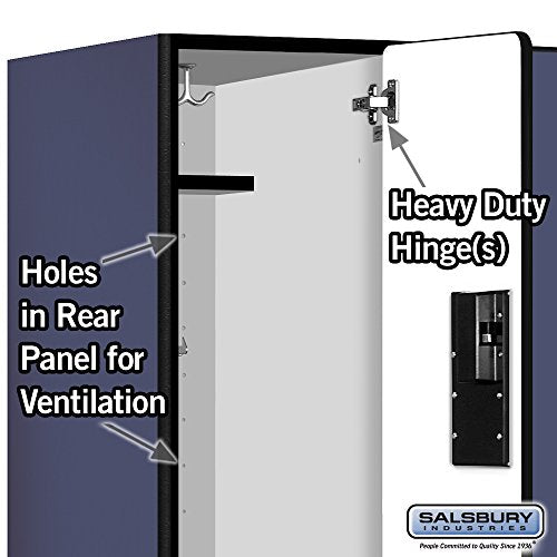 Salsbury Industries 2-Tier Designer Wood Locker, 6ft H x 21in D, Blue