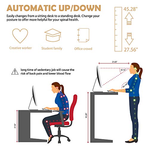 Meilocar Height Adjustable Electric Standing Desk, Sit Stand Computer Desk w/Memory Controller, Home Office Workstation Stand up Desk with Splice Board, 63" x 24" Tabletop (Walnut Top + White Frame)