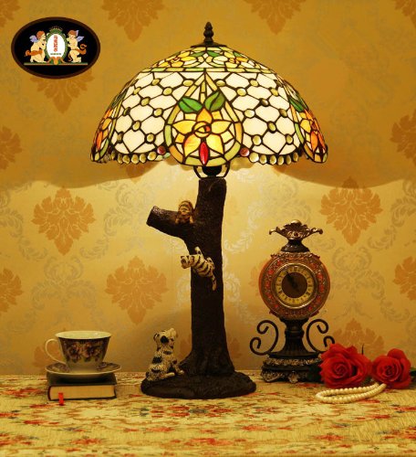Tiffany Europaische retro style hand-painted stained glass table lamp