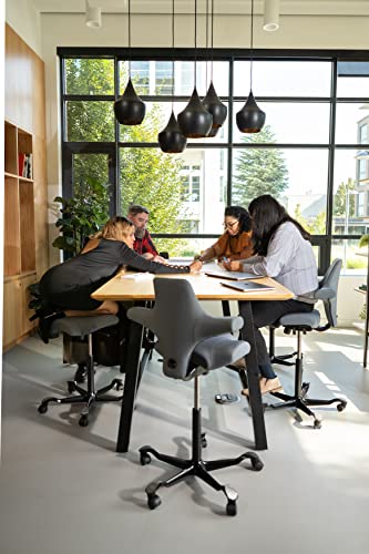 HAG Capisco Adjustable Standing Desk Chair - Black Frame - Eco Polyester Black Seat by HAG