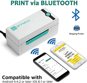 OFFNOVA Bluetooth Thermal Label Printer with a Stack of 500 4" x 6" Shipping Thermal Direct Label, Bundles
