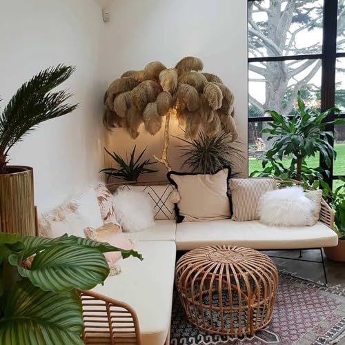 NBVNBV Modern Luxury Ostrich Feather Floor Lamp - Dimmable Standing Lamp for Villa, Home, Hotel - Nordic Decoration Home Resin Floor Lighting