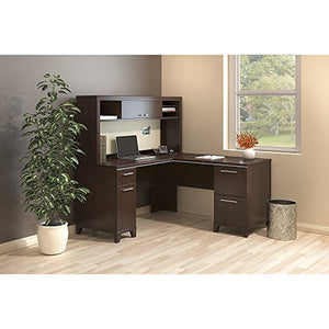 Bush Business Furniture Enterprise 60W x 60D L-Desk with Hutch in Mocha Cherry