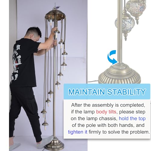 Hortsun Turkish Moroccan Globe Floor Lamp (9 Globes Style)