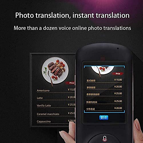 UsmAsk Smart Language Translator Device, 2.4 Inch Touch Screen, 28 Languages WiFi Pocket Electronic Translators Learning (Black)