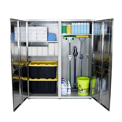 Seville Classics Metal Storage Cabinet Locker Organizer 60" W x 24" D x 72" H