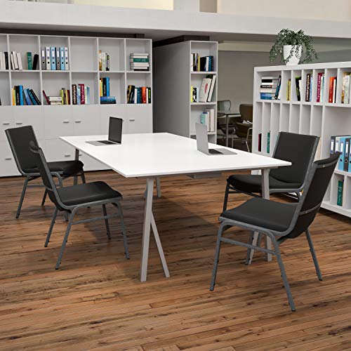 Flash Furniture 4 Pack HERCULES Series Black Vinyl Stack Chair