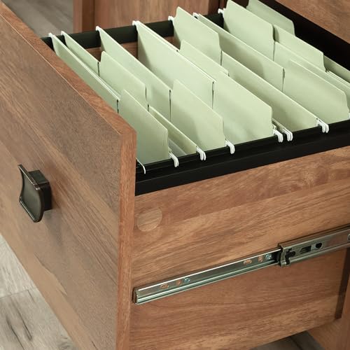 Sauder Cannery Bridge Credenza, Sindoori Mango Finish, L: 31.73" x W: 22.05" x H: 35.24