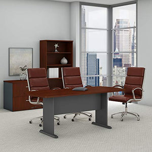 Bush Business Furniture Series A & C 79W x 34D Racetrack Oval Conference Table in Hansen Cherry
