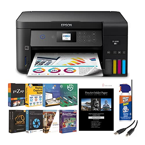 Epson Workforce ST-2000 Color MFP Supertank Printer Starter Bundle (5 Items)