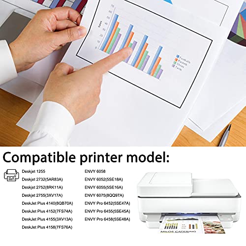 10 Pack (6 Black + 4 Tri-Color) 67XL 3YM57AN 3YM58AN Compatible Remanufactured Ink Cartridge Replacement for HP Deskjet 1255 Plus 4155 2732 Envy 6055 Pro 6455 6075 Pro 6452 Printer Ink Cartridge