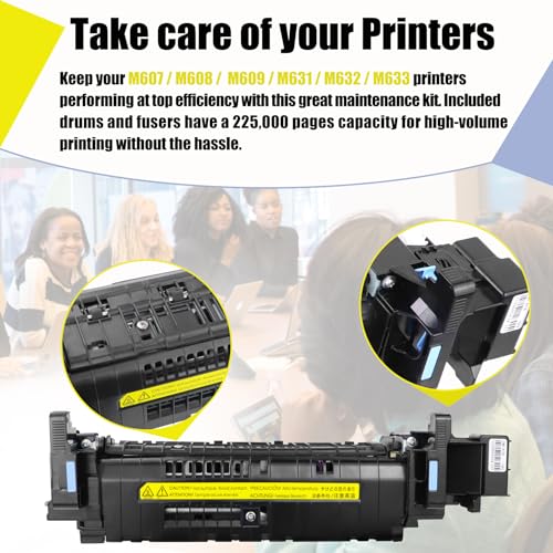 Kelegaan Maintenance Kit for M607, M608, M609, M631, M632, M633 Series Printer - Includes RM2-1256 Fuser & 2 Sets of J8J70-67904