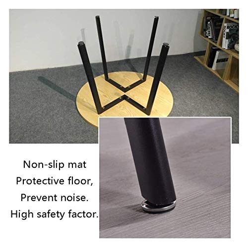 ZHANGPP Small Office Conference Table Set - Round Dining Table with 4 Chairs (Black, 90cm)