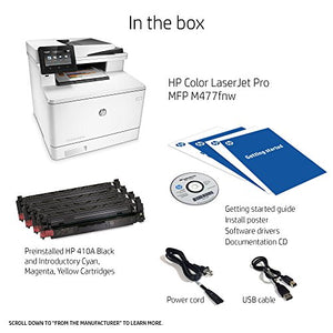 HP LaserJet Pro M477fnw All-in-One Wireless Color Laser Printer with Built-in Ethernet, Amazon Dash Replenishment ready (CF377A)