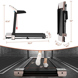 RegeMoudal Foldable Treadmills for Home, 3.25HP Portable Compact Treadmill, Under Desk Electric Treadmill Workout Running Machine, Walking/Jogging/Running Machine for Home, Office, Gym, Cardio