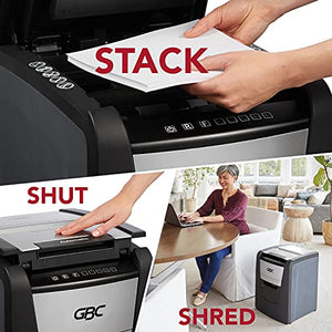 GBC Auto Feed+ Paper Shredder, 100 Sheet Capacity, Super Cross-Cut, Home Office - 100X (WSM1757602)