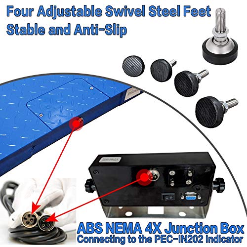 PEC Industrial Floor Scale 60" x 60" 5000LB/0.5LB - 60 Years of Industry Focus
