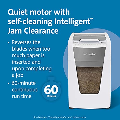Kensington OfficeAssist 300-Sheet Auto-Feed Micro Cut Paper Shredder