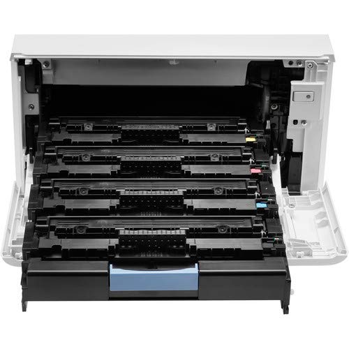 HP Color Laserjet Pro MFP M479fdw Wireless Laser All-in-One Printer, Copier, Scanner, Fax, W1A80A#BGJ with Power Strip Surge Protector + Electronics Basket Microfiber Cleaning Cloth