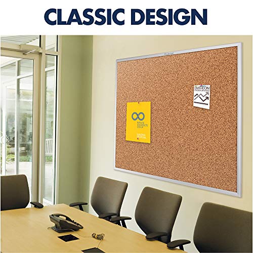 Quartet Corkboard, Framed Bulletin Board, 8' x 4', Cork Board, Aluminum Frame (2308)