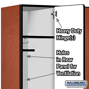 Salsbury Industries Extra Wide Designer Wood Locker with Three Storage Units, Cherry - 6ft H x 21in D