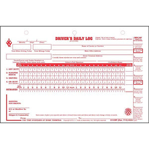 Deluxe Duplicate Driver Daily Log 50-pk. with Detailed DVIR & Daily Recap - Shrinkwrapped Loose-Leaf Format, 2-Ply with Carbon, 8.5" x 5.5", 31 Sets of Forms Per Unit - J. J. Keller & Associates