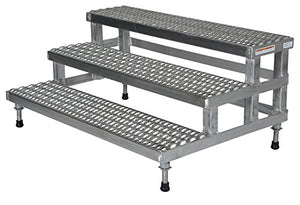 Vestil Stainless Steel Adjustable Step Mate Stand 3 Step - 500 lb. Capacity