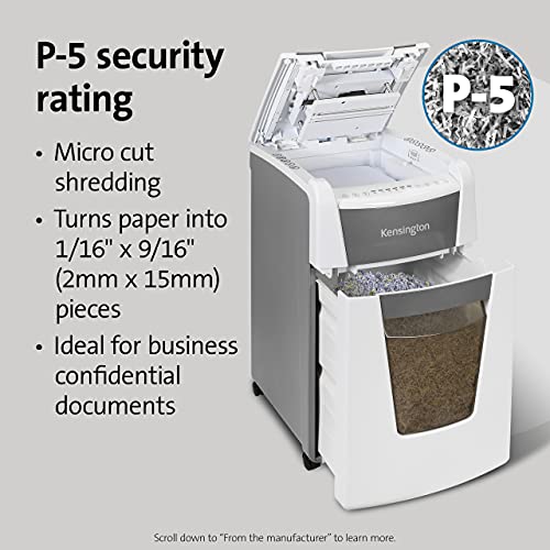 Kensington OfficeAssist 300-Sheet Auto-Feed Micro Cut Paper Shredder