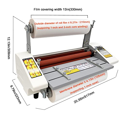 INTSUPERMAI Thermal Laminating Machine with Digital Display - Hot Cold Roll, Speed Adjustable, 13inch A3+