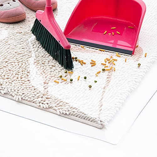 None Office Chair Mat for Hard Floors - PVC Transparent Non-Slip Durable Protector (160x180cm)