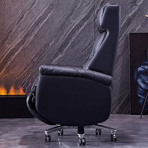 QZWLFY Executive Office Chair Ergonomic High Back with Thick Padding, Headrest, and Armrest, Tilt Function - Black